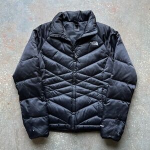 The North Face 550 Fill Down Puffer Jacket Black Womens M Regular NEEDS WASH